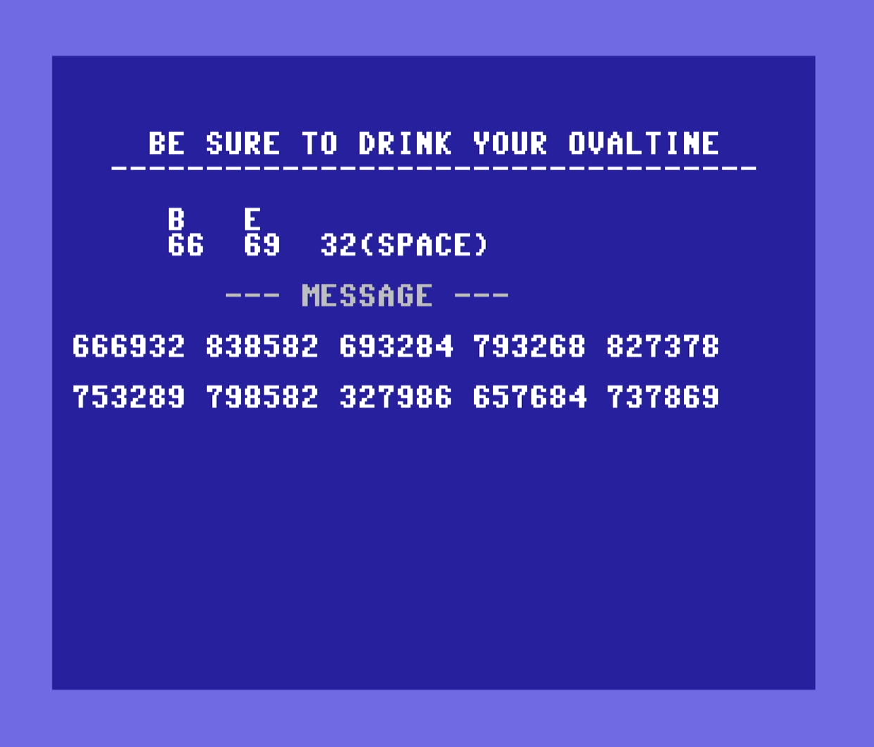 Your message should look like this