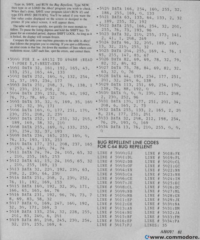 The Bug Repellent program itself