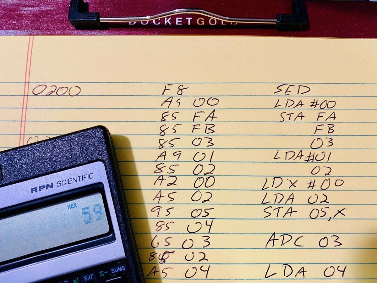 Fibonacci 1-10 on the KIM-1 (and clones)