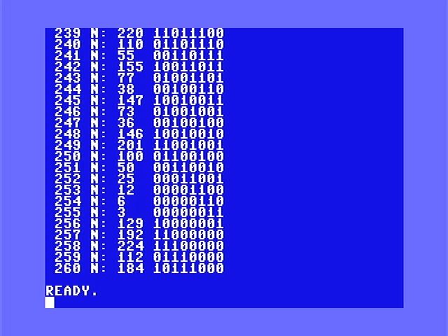 Quick Post: Printing binary numbers in Commodore BASIC 2.0