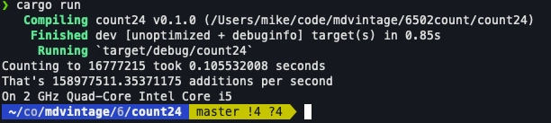 Counting to 2^24 in Rust