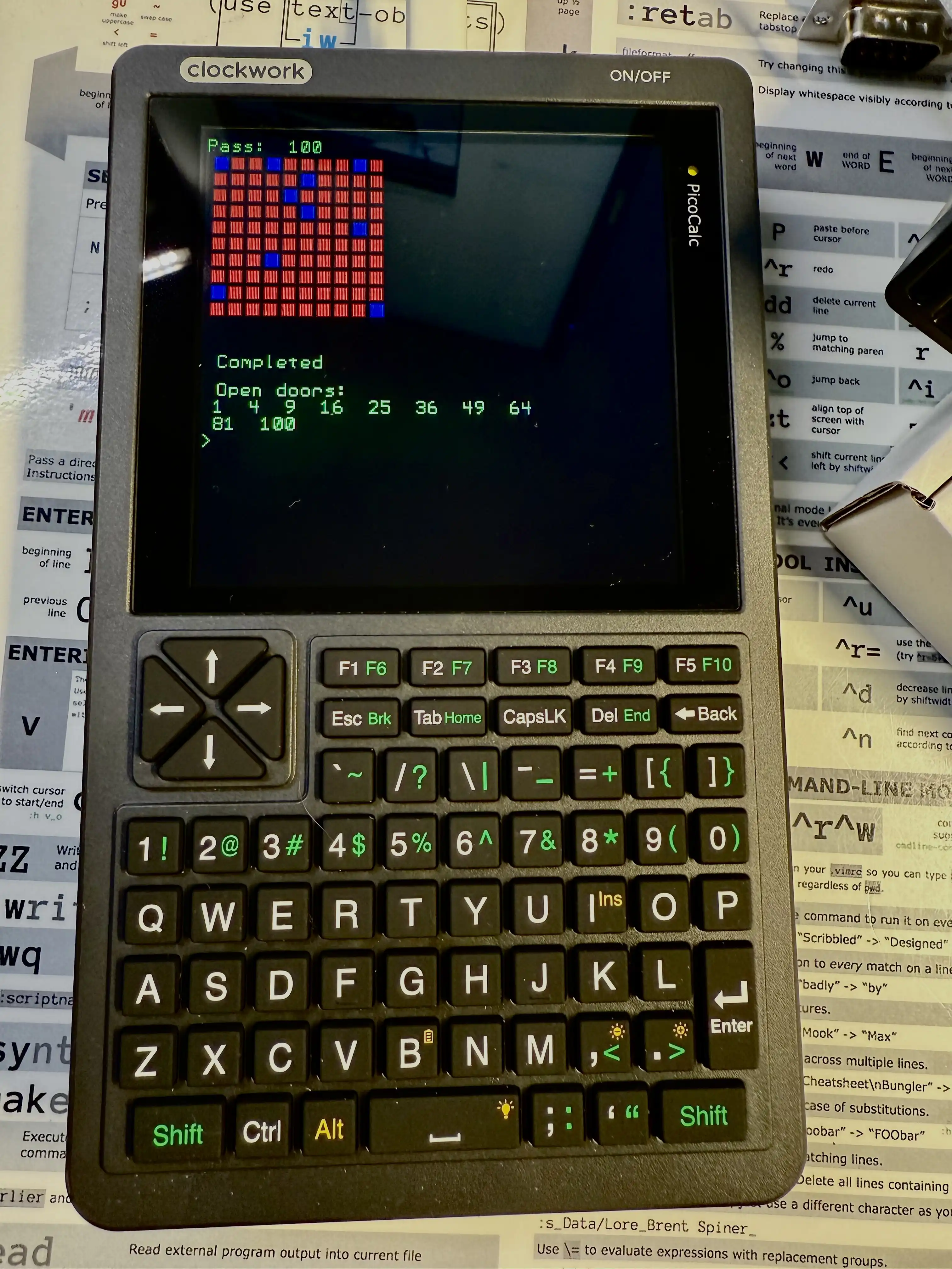 10PRINT and 100 Doors on the PicoCalc from Clockwork Pi