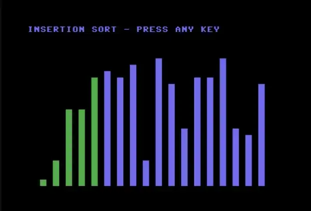 Sorting Algorithms Visualized on the Commodore 64